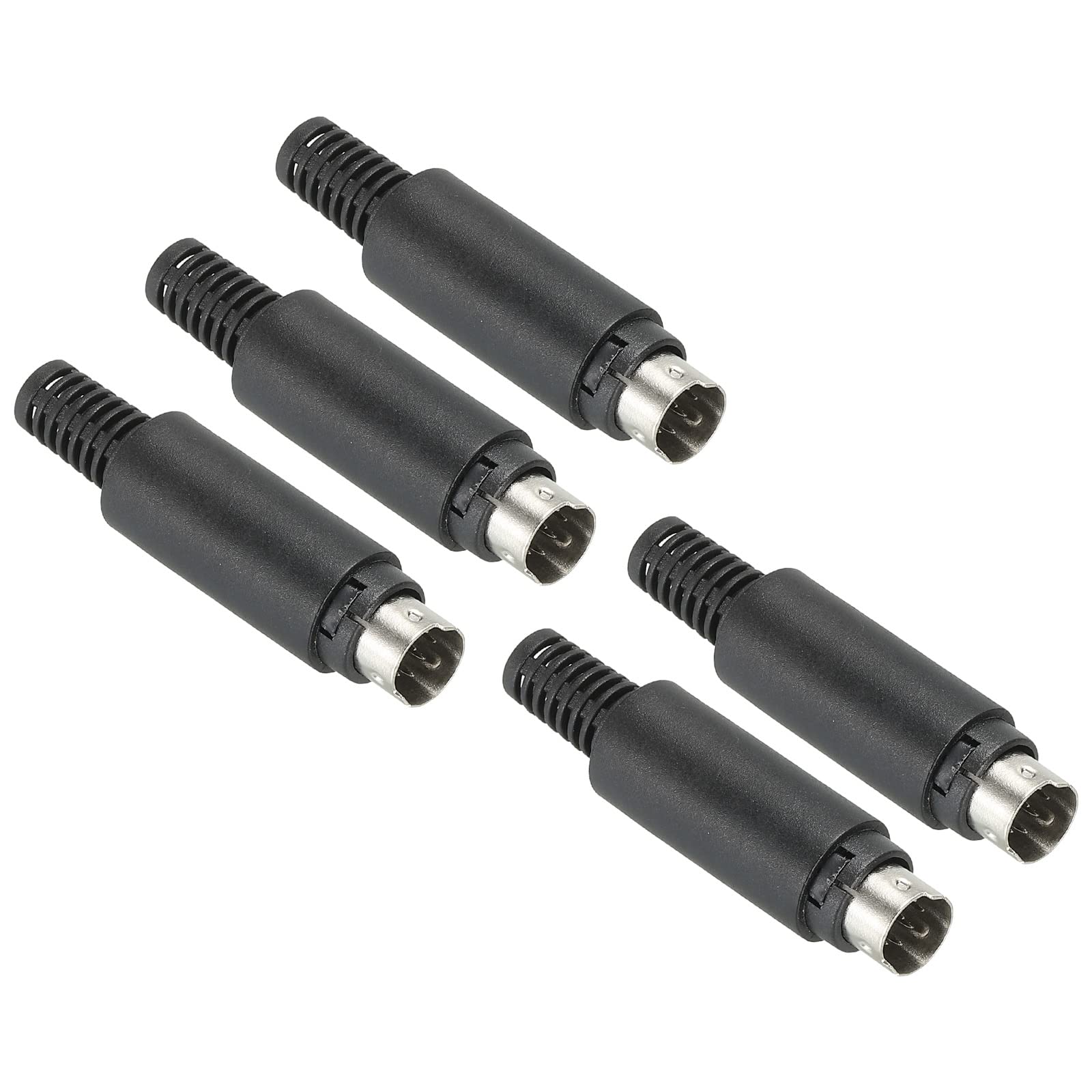 PATIKIL S-Video DIN Mini Male Socket 8 Pin Signal Transmission for TV, DVD Player Pack of 5