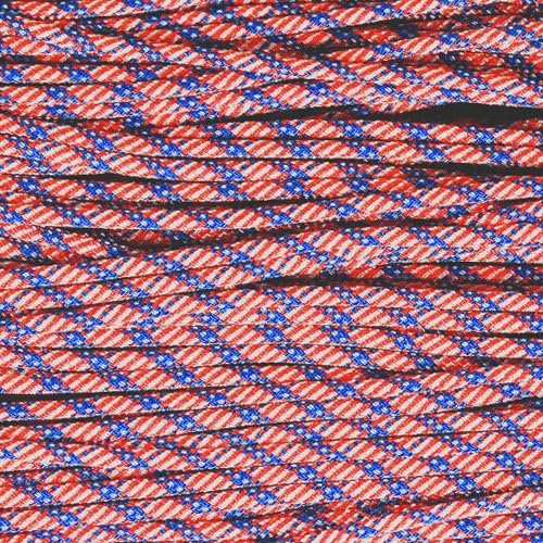 100 FT Paracord 3/32" Tactical Cord 4 Nylon Strand Core 275 Test Weight (STARS N' STRIPES)