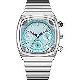 CILOA Mens Watches Chronograph Stainless Steel Waterproof Date Analog Business Fashion Wristwatch for Men