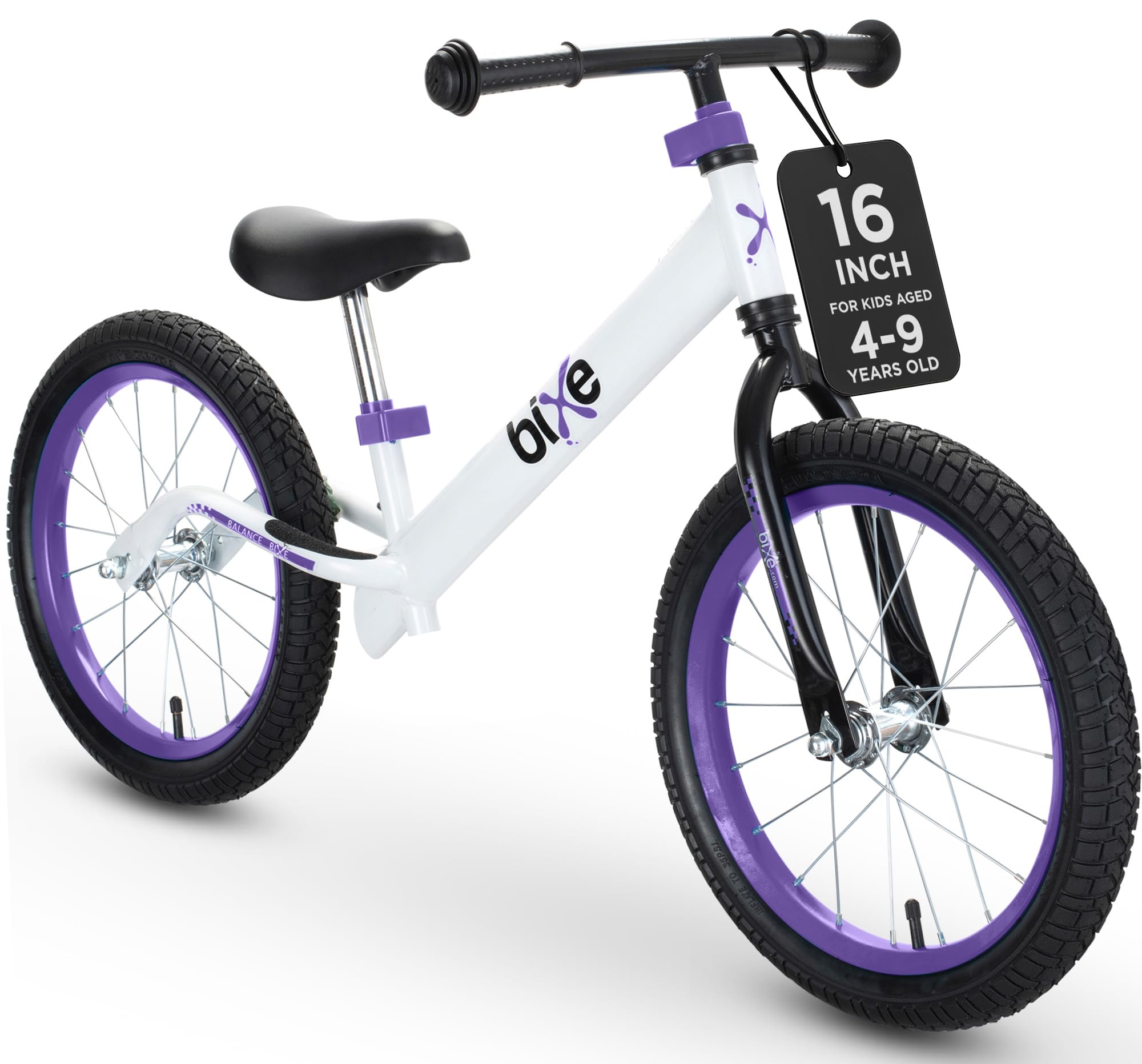 Bixe Balance Bike: for Big Kids Aged 4, 5, 6, 7, 8 and 9 Years Old - No Pedal Sport Training Bicycle | 16inch Wheel