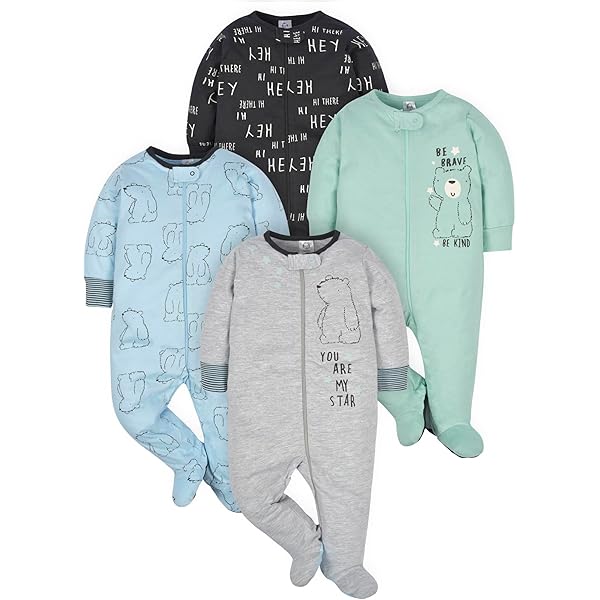 Amazon Essentials Unisex Babies' Footed Sleep And Play, Pack Of 3