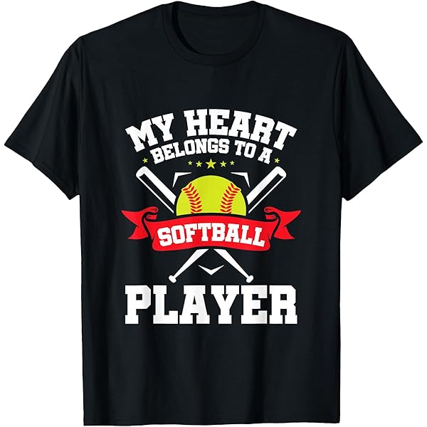 Amazon.com: My Heart Belongs To A Softball Player Boyfriend T