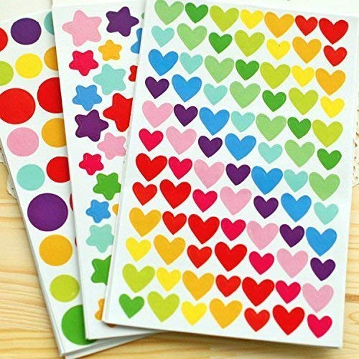 PuTwo Pack of 1200 Reward Craft Stickers Coding Label for Scrapbook, Stickers for Kids, Stickers for Toddlers, Sticker for Birthday Gift, Kid's Crafts, 18.6 x 9.6 x 0.2 cm, Colorful