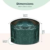 Flatro Round Fire Pit Cover Waterproof Heavy Duty UV Resistant 84x50cm view 2