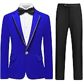 Boys Velvet Suit 4-Piece Formal Tuxedo Outfit with Bow Tie for Wedding Birthday Prom Ring Bearer Kids Dress Clothes