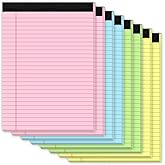 Zaviko 8 Pack Legal Pads 8.5 x 11, Notepads 8.5 x 11, Colored Note Pads 8.5x11 Writing Pads, Colored Legal Pads Wide Ruled, Lined Paper Pads 8.5x11, Double-Sided Pads of Paper, 30 Sheets/Pad