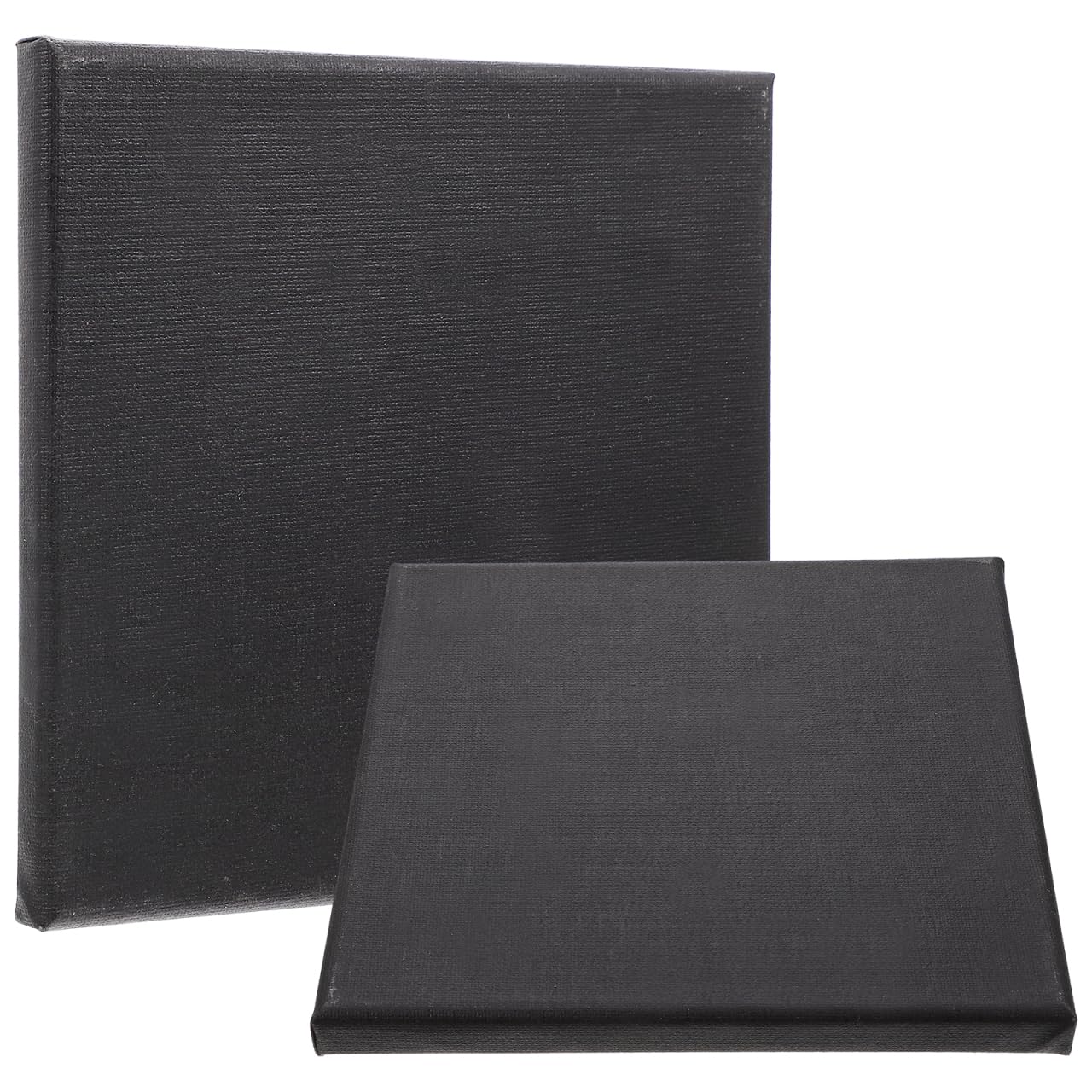 SHINEOFI 2 Pack Black Stretched Canvas Frames 7.87X7.87X0.59In Artist Canvas Black Panels for Oil Painting DIY Art Projects with Firm Frame