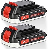 JYJZPB 2 Packs 3000mAh Replace Battery Compatible for Black and Decker 20V Lithium Battery LB20 LBX20, for BLACK+DECKER LBXR20 Decker Battery for Black & Decker 20 Volt MAX Cordless Tools