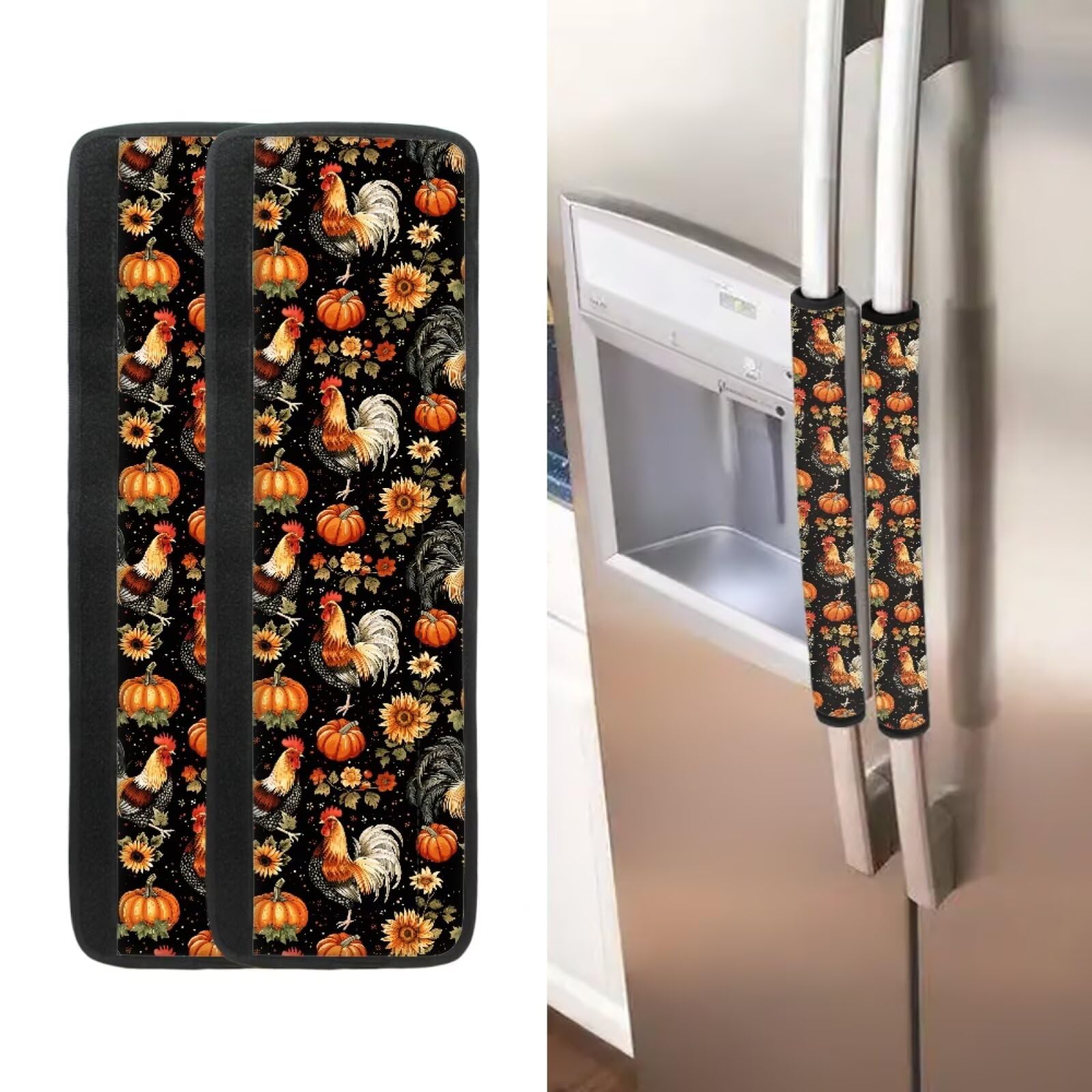 ASQVTIFE Thanksgiving Fridge Handle Covers Set of 2