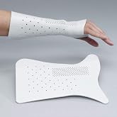 Rolyan Ulnar Gutter Wrist Splint, Solid 1/8"" (3.2mm) White, Large 3/PK, Thermoplastic Splinting Material, Perforated, Blocks Ulnar Deviation, Minimizes Distal Migration, Promotes Recovery