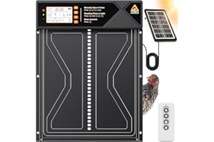 SHENDER Automatic Chicken Coop Door Solar Powered, Aluminum Alloy Automatic Chicken Door with 4 Modes, Light Sensor, Timer, LCD Display & Anti-Pinch Tech