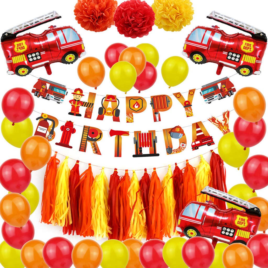 Buy Fire Truck Party Decorations YimaiX 55PCS Fire Truck Party