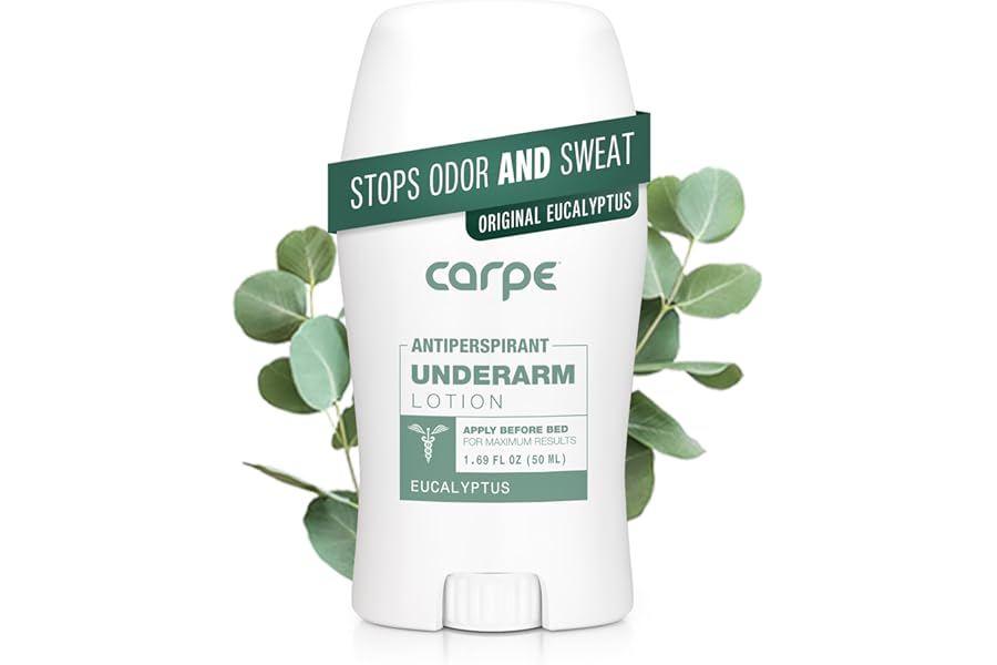 Carpe Underarm Antiperspirant and Deodorant, Clinical strength with all-natural Eucalyptus scent, Combat excessive sweating Stay fresh and dry, Great for hyperhidrosis