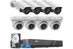 FORCOVR 4COVR 16 Channel 4K Security Camera System for Business, 8MP H.265 UHD NVR & 4TB HDD, 4 Dome 4 Bullet 8MP Wired PoE IP Camera IP67 Weatherproof, Person Vehicle Detection & Night Vision, LYH37E8M1608