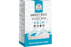 52USA Sweet Sticky Rice 2 Pound (32 Ounce), Premium Glutinous Rice 907g (Pack of 1), Gluten-Free, Vegan, All Natural, White Rice, Rich in Fibers and Minerals