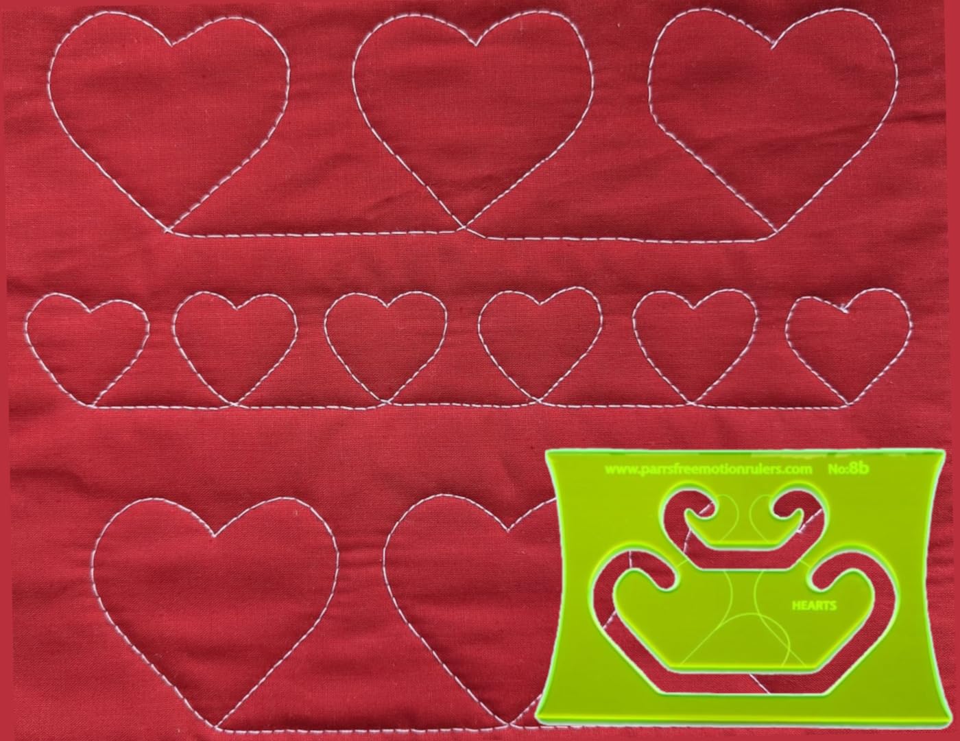 Parrs Heart Free Motion Quilting Ruler for Domestic Machines