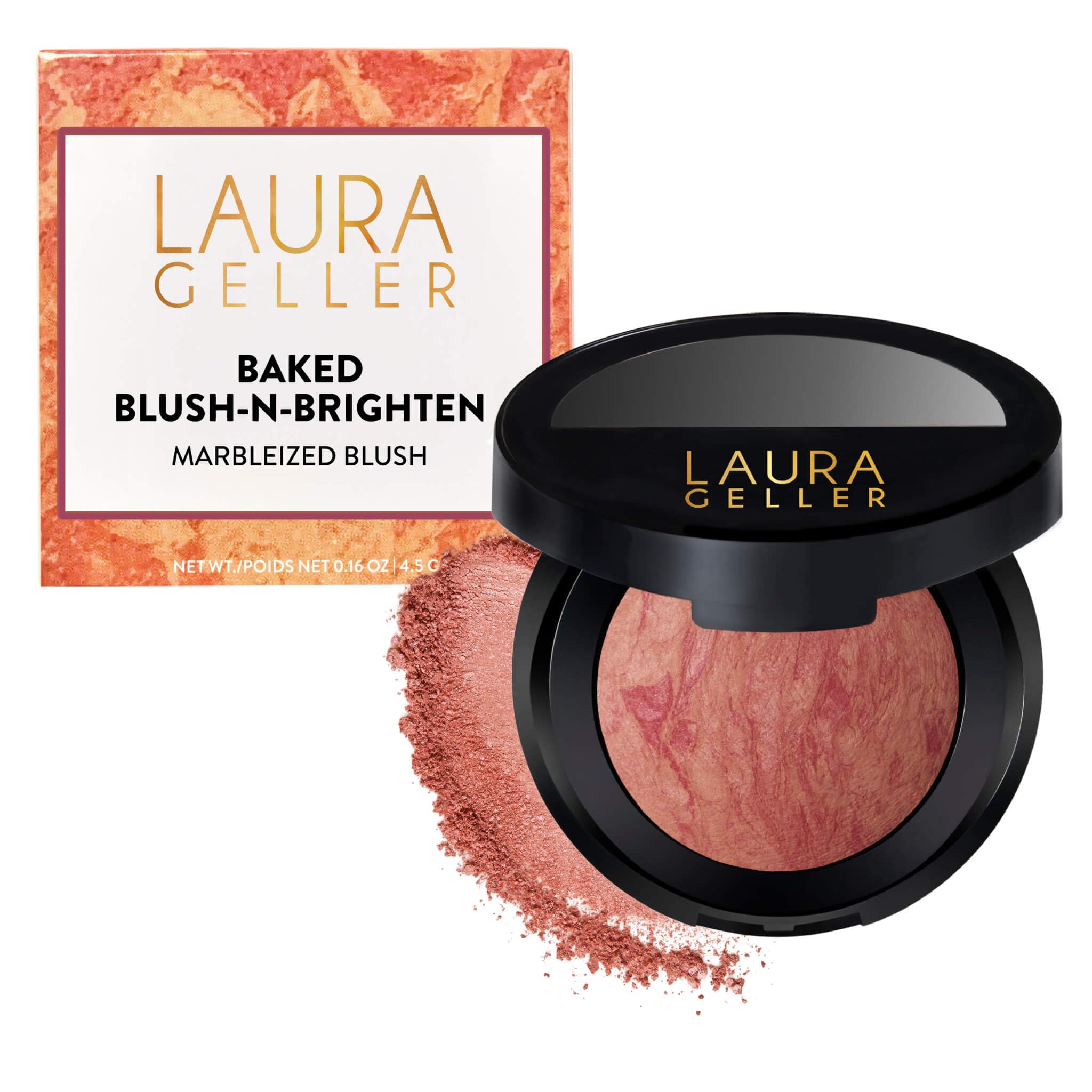 LAURA GELLER NEW YORK Baked Blush-n-Brighten Marbleized Blush for Cheeks - Natural Finish - Buildable Color (108 Tropical Peach) — image 1