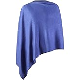 Fomolom Women Ponchos Sweater Versatile Lightweight Solid Knitted Shawl Wrap Scarf Cape Accessories for Womens