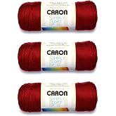 Caron Simply Soft Solids Yarn (4) Medium Gauge 100% Acrylic - 6 oz - Autumn Red - Machine Wash &amp; Dry