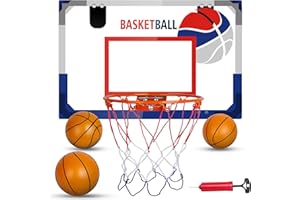 UT ULTRATECH Mini Basketball Hoop Indoor Christmas Giftsfor Kids Teens and Adults Over The Door Hoop, 3 Balls in 5", Breakaway Rim, Shatterproof Backboard, Suitable for Bedroom Dorm Office
