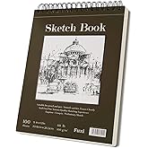 9 x 12 inches Sketch Book, Top Spiral Bound Sketch Pad, 1 Pack 100-Sheets (68lb/100gsm), Acid Free Art Sketchbook Artistic Dr