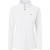 MoFiz Womens Long Sleeve Golf Polo Shirts 1/4 Zip Pullover Tops | UPF 50+ SPF Protection, Quick Dry, Lightweight, Athletic Hiking Sports Running Biking T-Shirt, UV Sun Shirts with High Neck