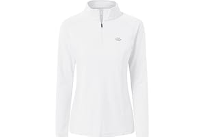 MoFiz Women's Long Sleeve Golf Polo Shirt 1/4 Zip UPF 50+ Sun Protection Quick Dry Lightweight Athletic Hiking Running Tops