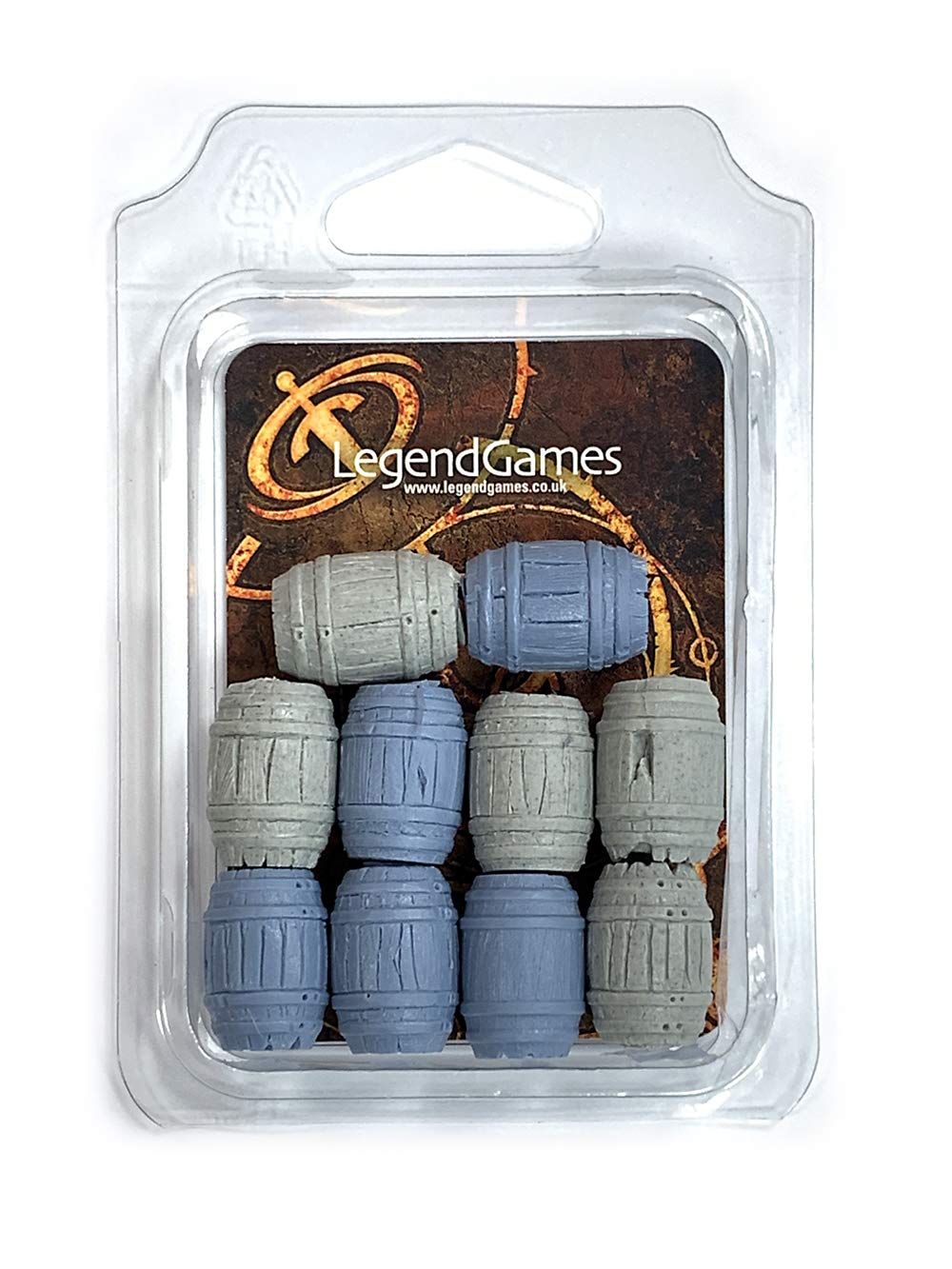 LegendGames 28mm scale Resin Barrel Set - Sealed Barrels Set 1 - contains 10 barrels.