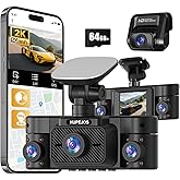 4K Dash Cam, Dashcam Front and Rear, Car Camera 4 Channel, 4K/2K UHD Dash Camera for Cars, Dash Cam Built-in 5GHz WiFi GPS Vo