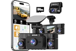 4K Dash Cam, Dashcam Front and Rear, Car Camera 4 Channel, 4K/2K UHD Dash Camera for Cars, Dash Cam Built-in 5GHz WiFi GPS Vo