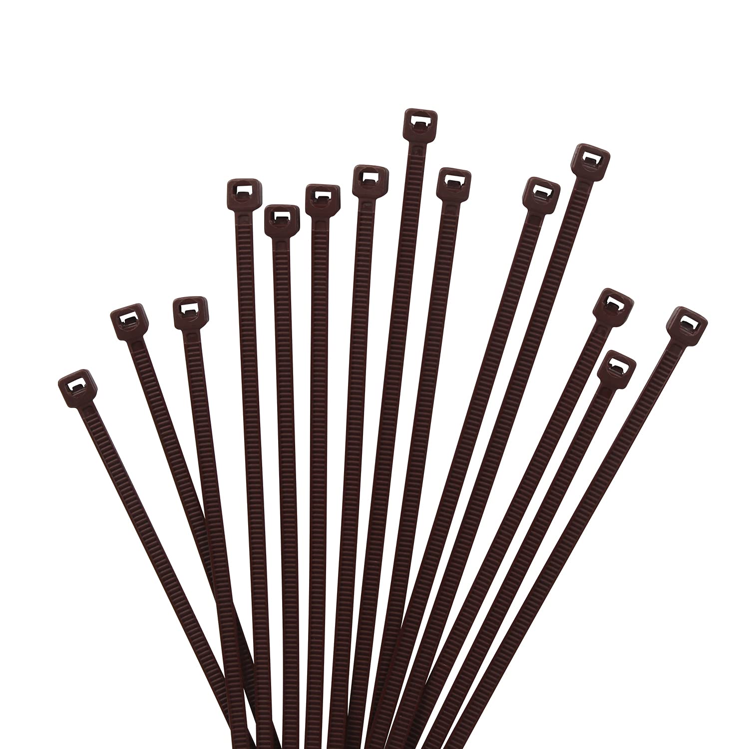 XINGO 1000 PCS Brown Cable Ties, 100mm x 2.5mm, 18lb Strength, Small Tie Wraps Self-Locking Nylon Zip Ties for Indoor and Outdoor Use — image 1