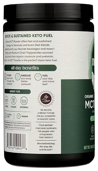 NUTIVA, ORGANIC MCT POWDER, 10.6 OUNCE