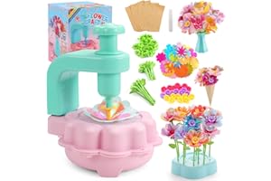 DIY Flower Bouquets Toys for Girls, Arts & Crafts Birthday Gift for Kids Ages 4-9, Handmade Creative Flower Market Kit for 4-