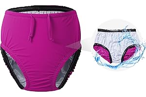 CODIDA 3T to Youth Reusable Swim Diaper Washable Incontinence Underwear for Special Needs Kids Waterproof Covers（Pink，6-8）