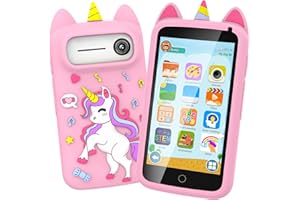 HAMSILY Kids Smart Phone for Girls, 4.0" Touchscreen Phones for Kids with Camera Video Music Learning Drawing and 200 Games, Birthday Gifts for Toddler Girls Toys Age 3 4 5 6 7 8 Year Old (Pink)