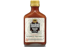 TABANERO Hot Taco Sauce by Tabañero, Taco and Burrito Sauce, Red Enchilada Sauce, Gourmet Mexican Sauce Gifts, All Natural, Gluten Free, Vegan, Kosher, Made in the USA, 6.7 oz. Bottle