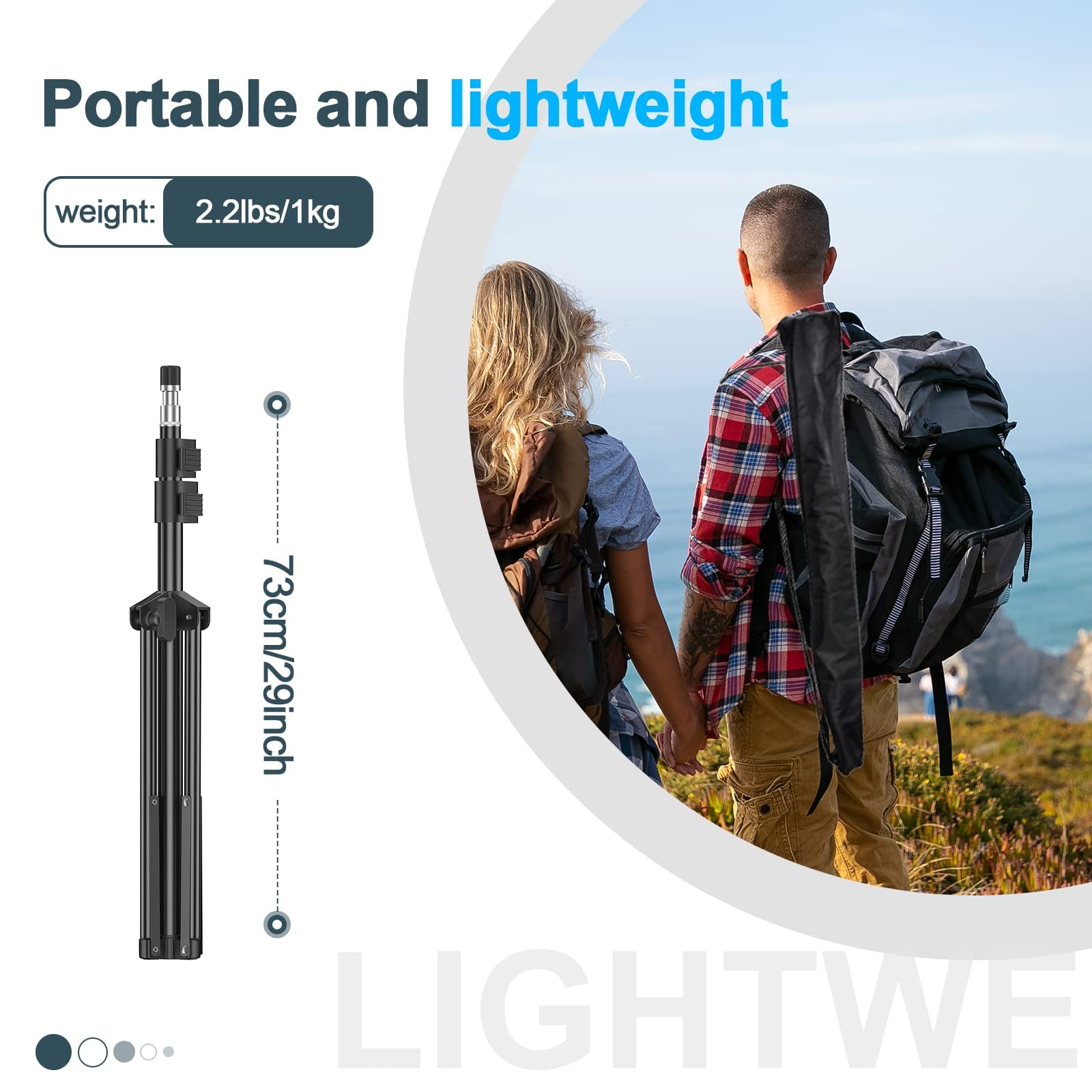 EMART 7 Ft Light Stand for Photography, Portable Photo Video Tripod Stand, 2 Pack Lighting Stand with Carry Case for Speedlight, Flash, Softbox,Strobe Light, Camera, Photographic Portrait