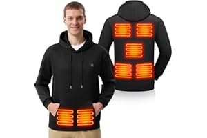 Molifen Heated Hoodie for Men, Electric Heating Sweatshirt with Fleece Lining, Winter Thermal Pullover Sweater