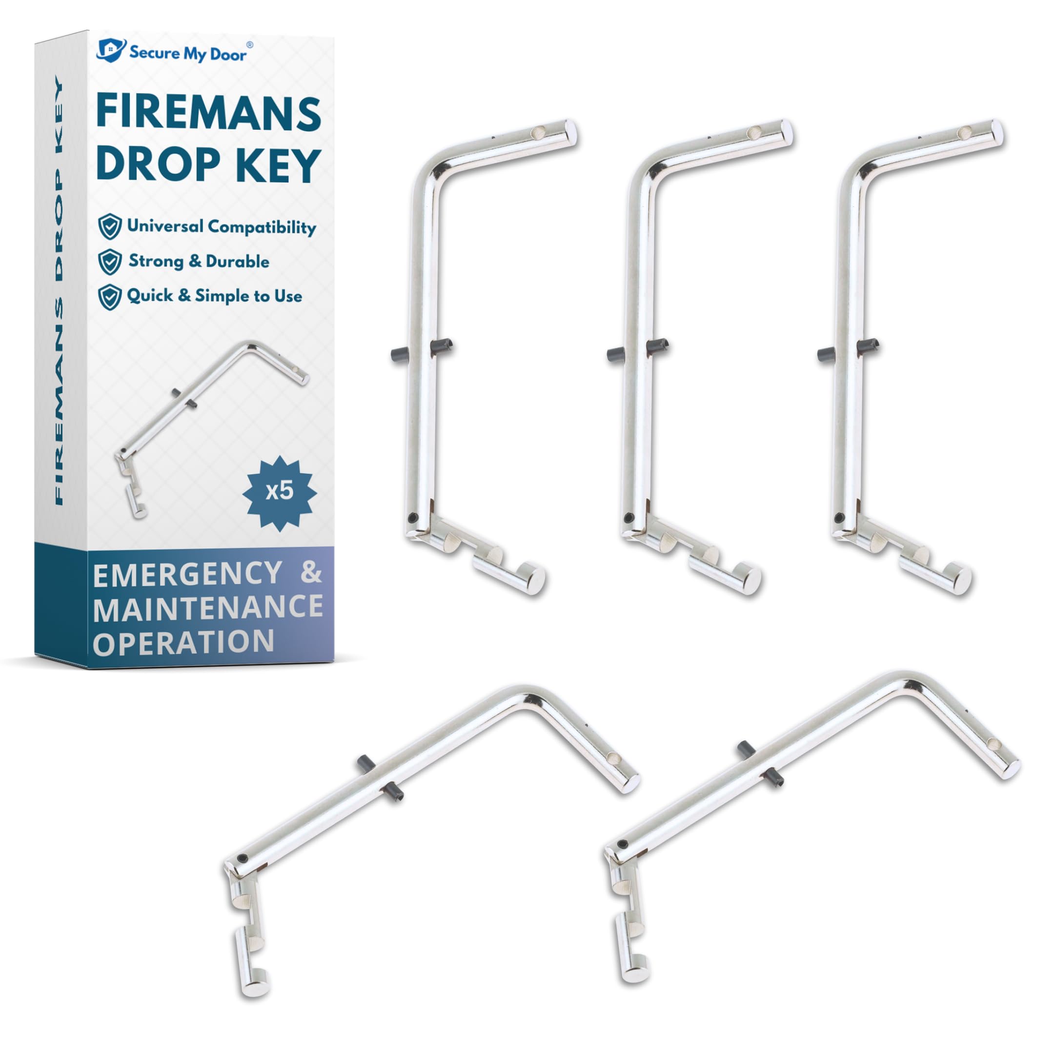 SecureMyDoor Firemans Drop Key for Fire Brigade | Universal Fit for Maintenance & Emergency Panels | Durable & Handy - Essential Tool for Emergency Services (5)
