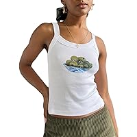 Women Vintage Graphic Tank Tops Causal Sleeveless 90s Retro