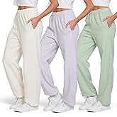 Ultra Performance Womens Joggers Wide Leg 3 Pack Sweatpants Women’s Active Jogger’s Baggy Cinch Bottoms Sweat Pants for Women