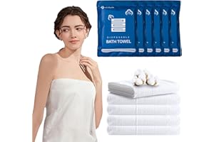 NDWLNYDM 6 Packs Disposable Bath Towels 56'' x 27.5'', Large Towels for Body, Thickened Portable Towels Set for Travel Camping Beach Swimming SPA Independent Vacuum Packaging ﻿