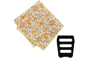 GHTIYLP Floral Cotton Pocket Squares for Men with Pocket Square Holder Flower Men's Handkerchiefs for Wedding Groom Casual