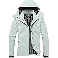 DECKTIN Women's Waterproof Raincoat Lightweight Rain Jacket Detachable Hood Travel Outdoor