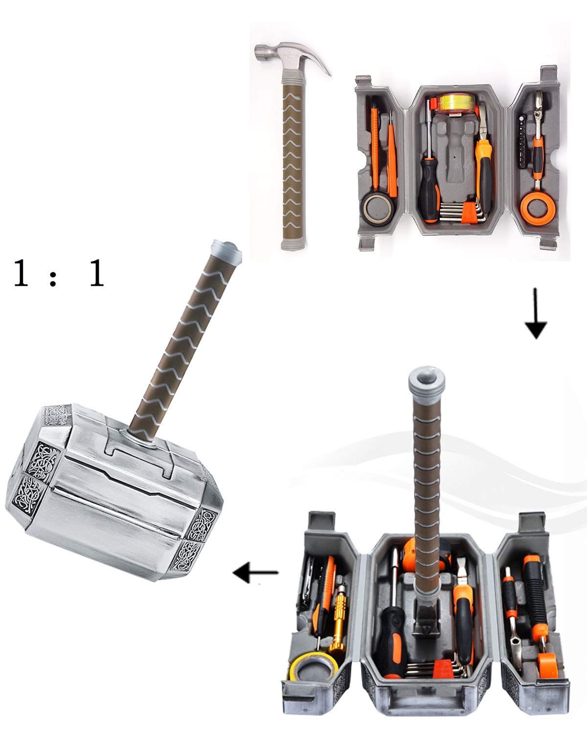 Langjitianya Thor Hammer Tool Set，Household Hand Tool Kit with Thor