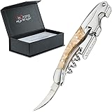 Super Sturdy Premium Rosewood Waiters Corkscrew by VinOrama - 3-in-1 Wine Opener, Beer Bottle Opener and Foil Cutter with Attractive Gift Packaging