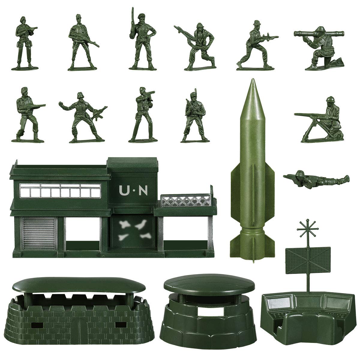 Action Figures, 56pcs Playset Plastic Soldiers Model Toy Men Figures Soldier Playset for Kids Toddlers Boys Educational Learning