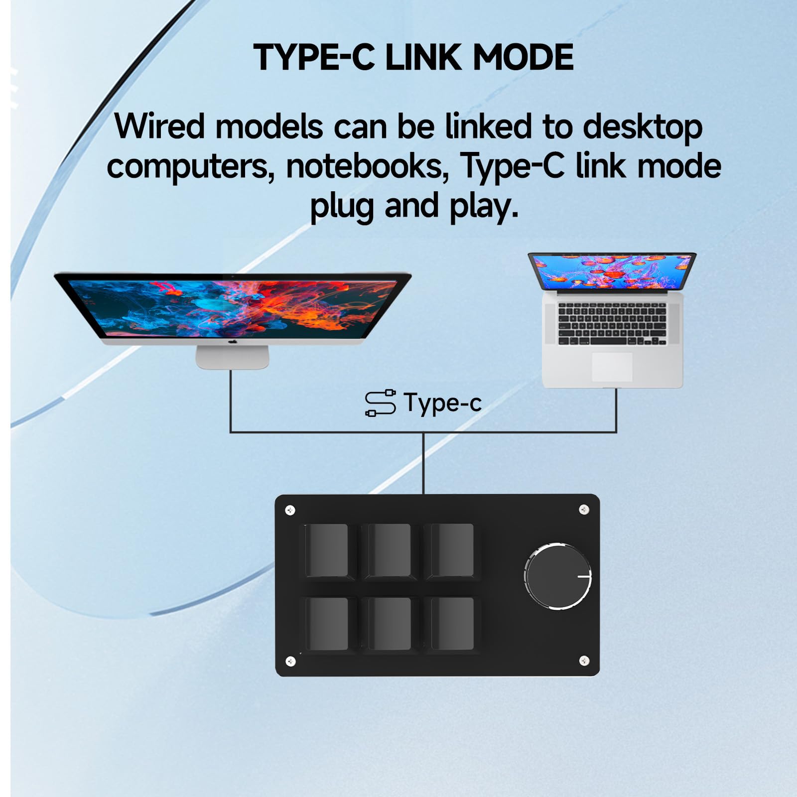 SIKAI CASE Programmable Macro Keyboard,6 Key Macro Mechanical Gaming Macro Keypad,Custom Knob KeyPad, Hot swappable Switch Gaming Keyboard,Wired programmable keypad with Drawing Programming Video