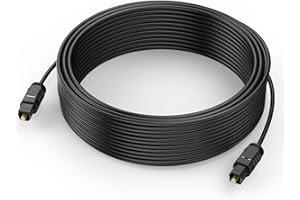 DTEEDCK Optical Audio Cable 35 feet, Digital Audio Optical Cable Ultra-Thin Cord, Toslink SPDIF Fiber Optic Cable Compatible with TV Sound Bar Home Theater PS4 Xbox Samsung Vizio