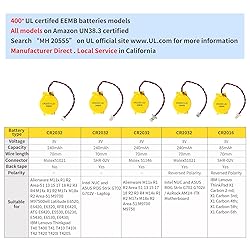 EEMB 10-Pack CMOS Battery CR2032 3V Lithium Battery